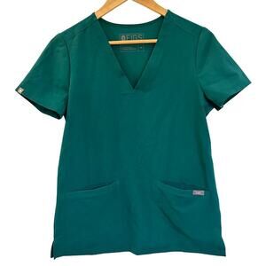 Green Figs Scrub Top Sz XS Two Pocket Scrub Top